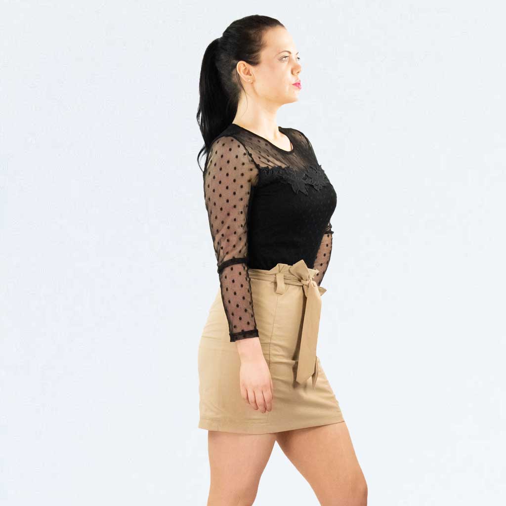 Urban Bliss Black Polka Dot Long Sleeve Net Bodysuit